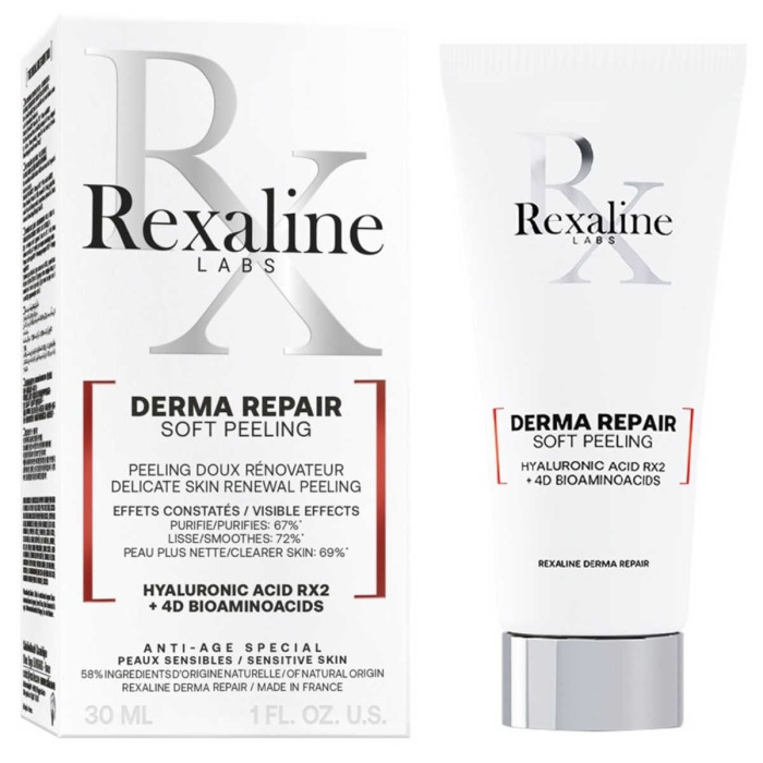 Антиаллергенный пилинг для мягкого очищения, восстановления и сияния чувствительной кожи Rexaline Derma Peeling
