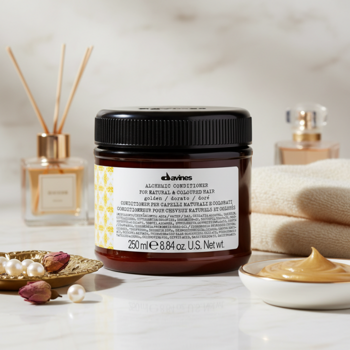 Кондиционер для Натуральных и Окрашенных Волос (Золотой) Davines Alchemic Conditioner
