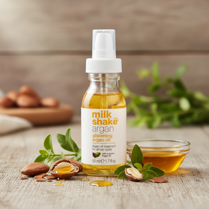 Аргановое Масло для Глубокого Восстановления и Блеска Волос Milk Shake Argan Glistening Argan Oil