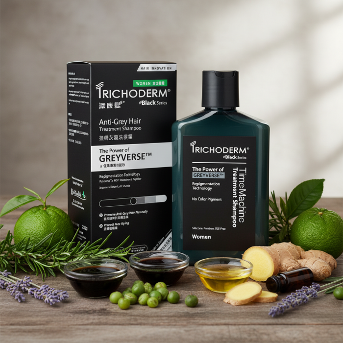 Шампунь Против Образования Седых Волос для Женщин Trichoderm Anti-Grey Hair Treatment Shampoo for Women