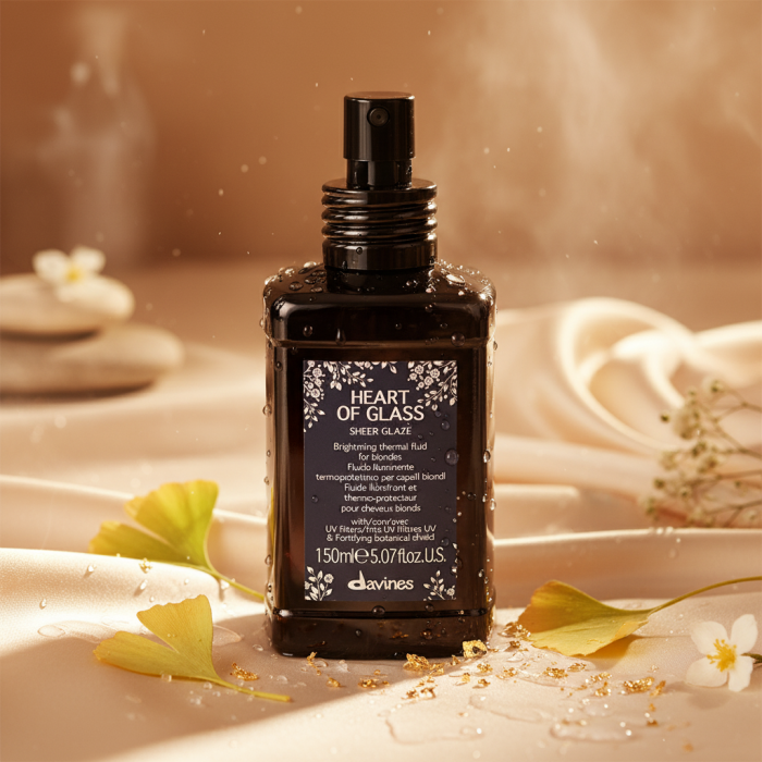 Термозащитный Флюид для Придания Блеска Волосам Оттенка Блонд Davines Heart of Glass Sheer Glaze