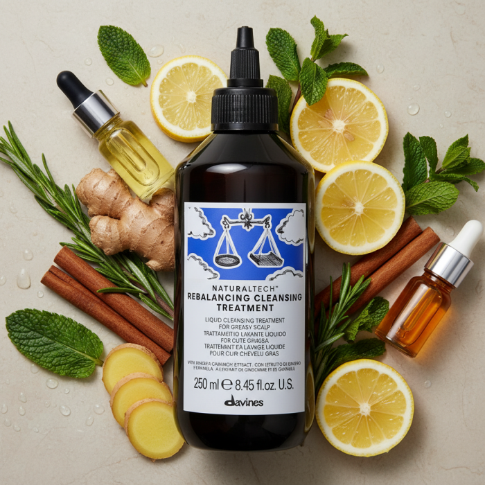 Очищающий Уход-Флюид для Волос и Кожи Головы Davines New Natural Tech Rebalancing Cleansing Treatment