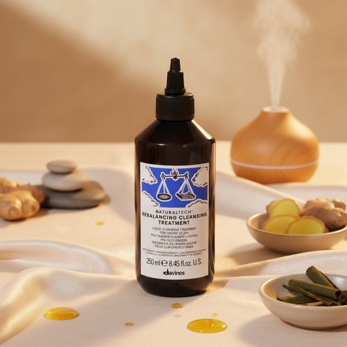 Очищающий Уход-Флюид для Волос и Кожи Головы Davines New Natural Tech Rebalancing Cleansing Treatment