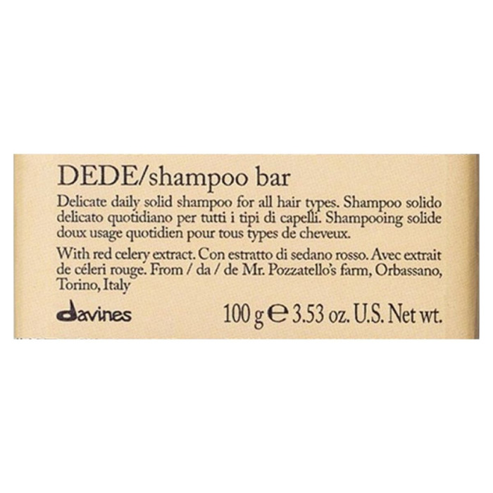 Нежный Твердый Шампунь для Ежедневного Использования для Всех Типов Волос Davines Dede Shampoo Bar