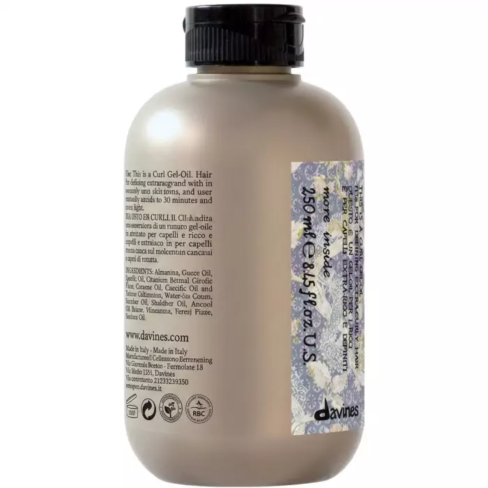 Масло-Гель для Экстра-Кудрявых Волос Davines Curl Gel Oil