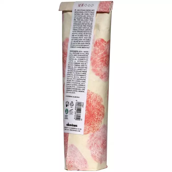 Пластичная Паста для Объемного Невидимого Стайлинга Davines More Inside Medium Hold Pliable Paste