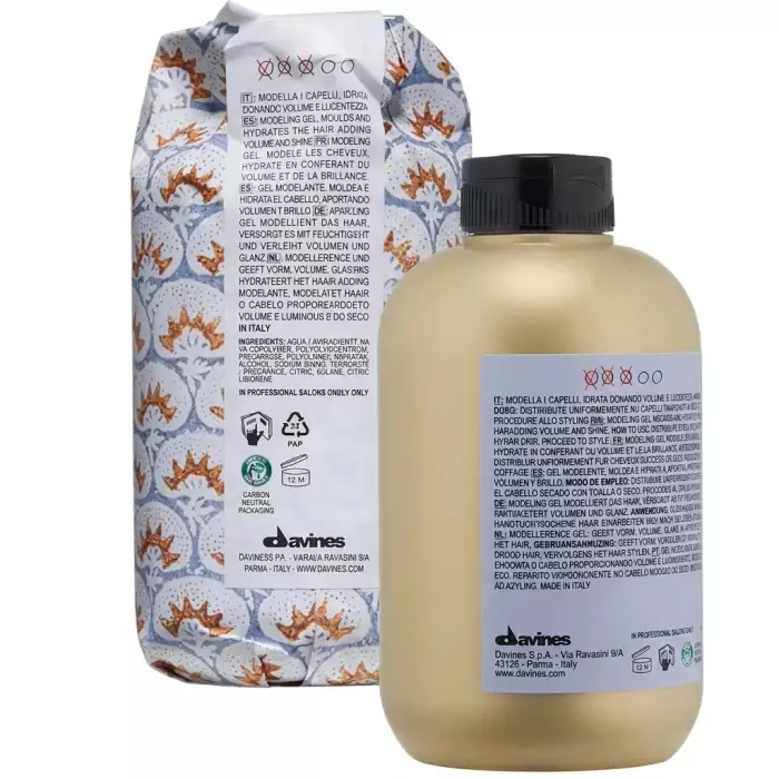Моделирующий Гель Средней Фиксации для Создания Эффекта Мокрых Волос Davines More Inside Medium Hold Modelling Gel