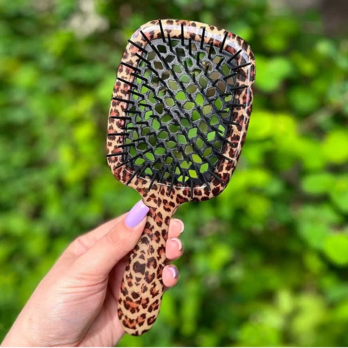 Расческа для Волос Леопардовая с Черным Janeke Superbrush SP230 MAC