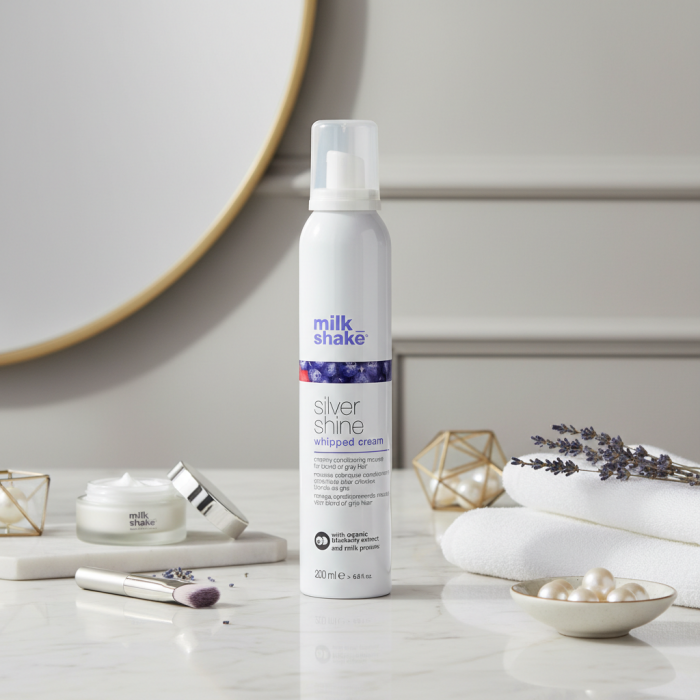 Крем-Пена для Укладки Светлых и Седых Волос Milk Shake Silver Shine Whipped Cream