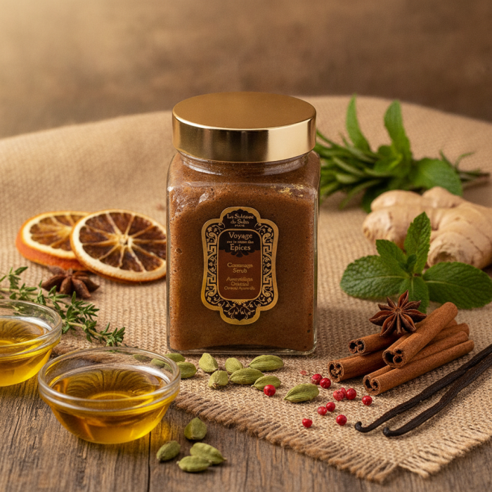 Скраб для Тела Аюрведический с Косточками Абрикоса La Sultane de Saba Voyage Epices Scrub Oriental Ayurvedic