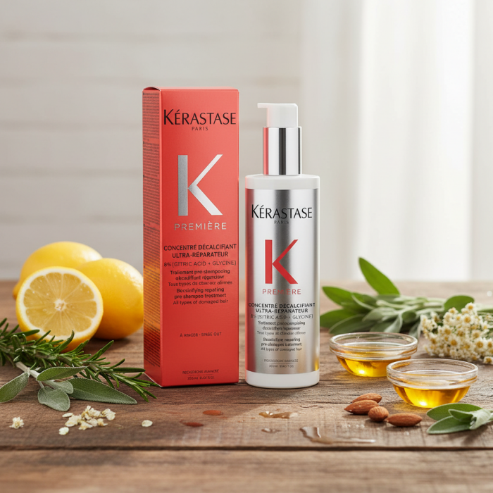Декальцинирующий Прешампунь-Уход для Восстановления Всех Типов Поврежденных Волос Kerastase Premiere Concentre Decalcifiant Ultra-Reparateur