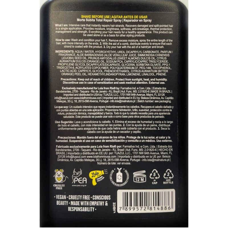 Спрей для Восстановления и Увлажнения Волос Lola Cosmetics Morte Subita Total Repair Spray