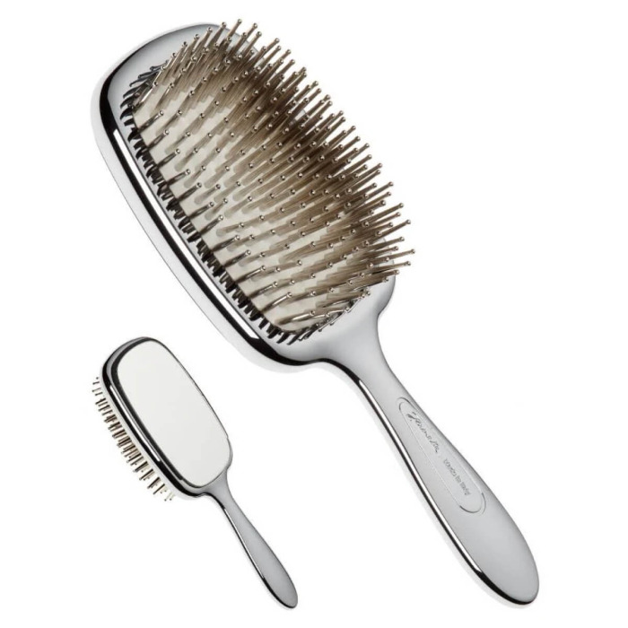 Расческа для Волос с Зеркалом (Серебро) Janeke Hairbrush With Mirror Silver