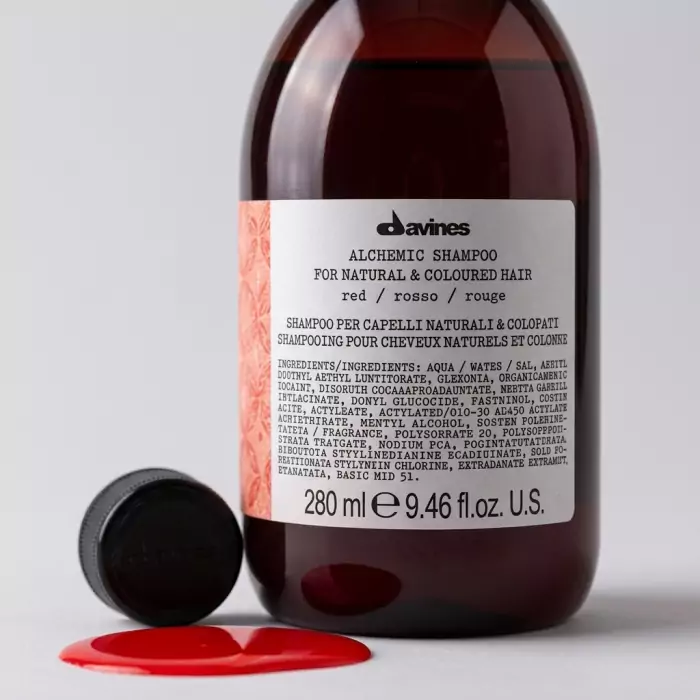 Шампунь с Прямыми Пигментами для Усиления Цвета Волос Красный Davines Alchemic Shampoo Red