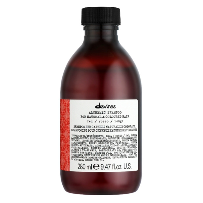 Шампунь с Прямыми Пигментами для Усиления Цвета Волос Красный Davines Alchemic Shampoo Red