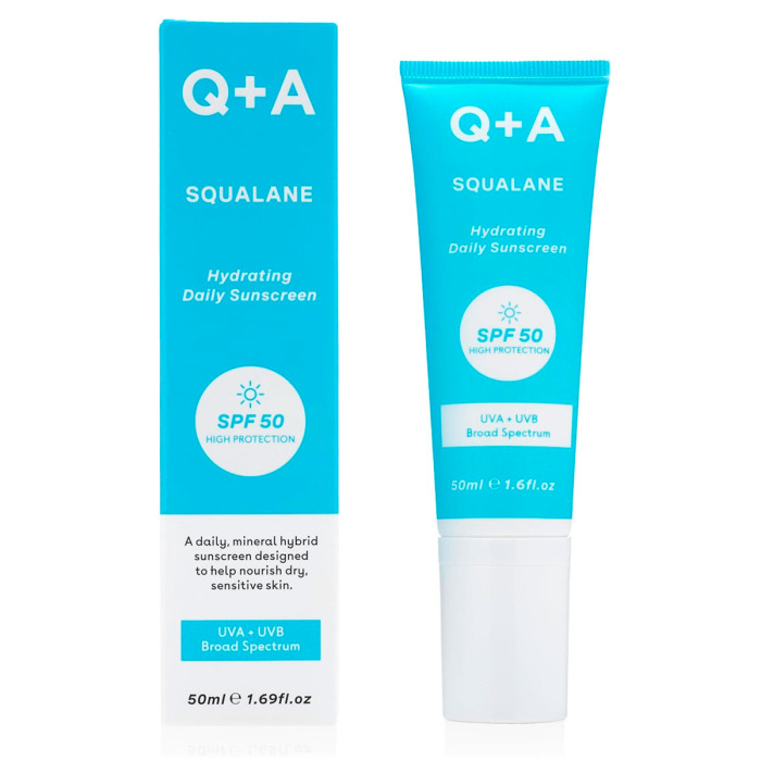 Увлажняющий Солнцезащитный Крем для Лица Q+A Squalane Hydrating Daily Sunscreen SPF 50