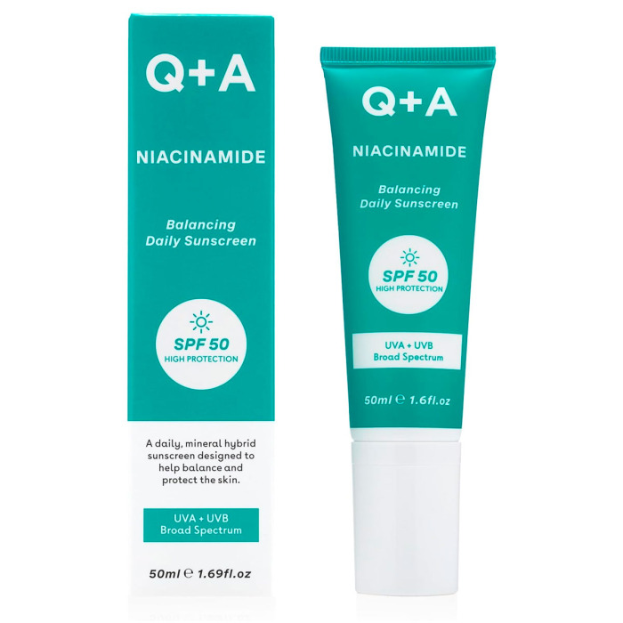 Балансирующий Солнцезащитный Крем для Лица Q+A Niacinamide Balancing Daily Sunscreen SPF 50