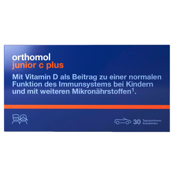 Витаминно-Минеральный Комплекс для Поддержания Иммунитета у Детей и Подростков (Жевательные Машинки со Вкусом Мандарина-Апельсина) Orthomol Junior C Plus