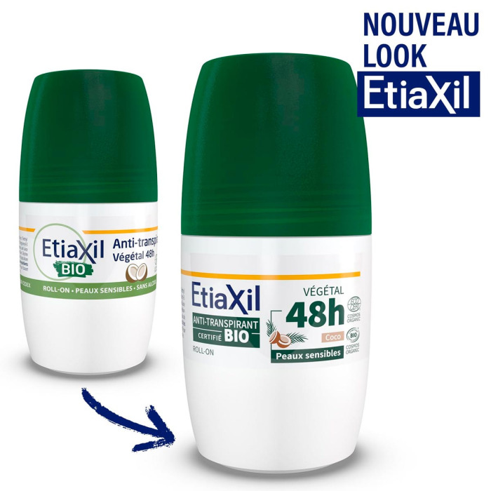 Антиперспирант Органический Шариковый с Ароматом Кокоса Etiaxil Bio Antiperspirant Vegetal Protection 48h Roll-On Сoconut