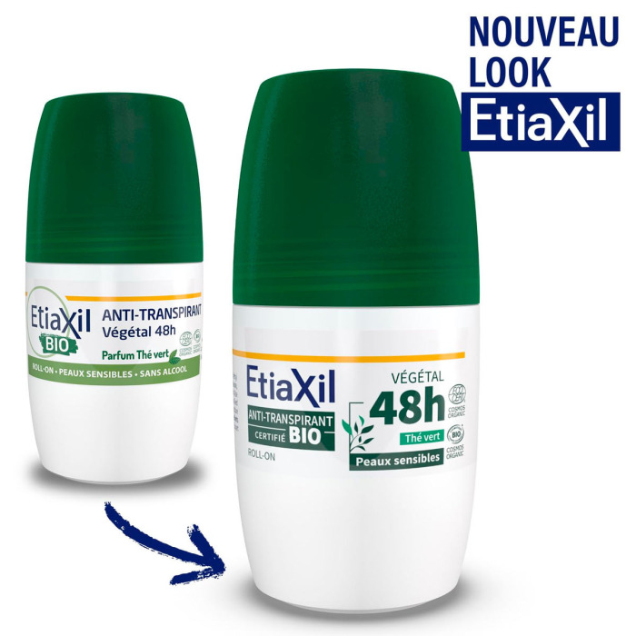 Антиперспирант Органический Шариковый с Ароматом Зеленого Чая Etiaxil Bio Antiperspirant Vegetal Protection 48h Roll-On Green Tea