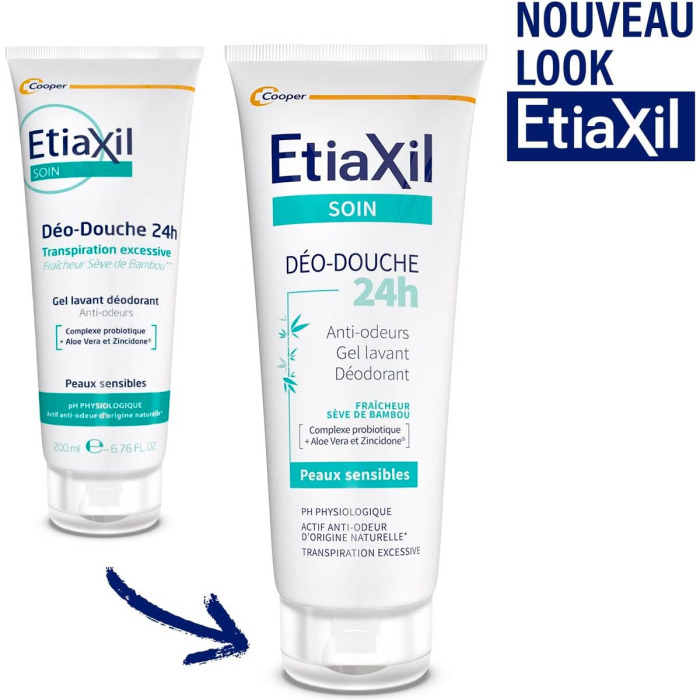 Гель-Дезодорант для Душа с Пробиотиком Бамбуковый Etiaxil Care Deo-Douche Protection 24h Deodorant Shower Gel Bamboo Tube