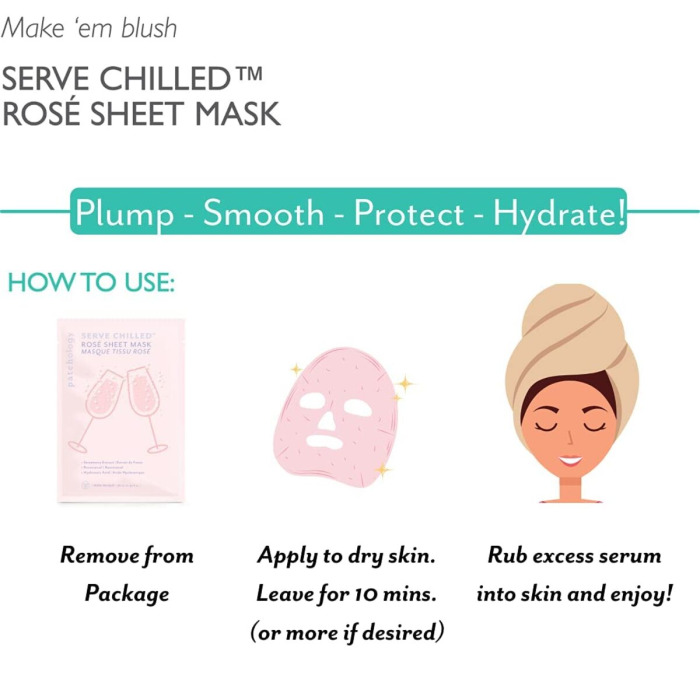 Освежающая Розовая Маска для Лица Patchology Serve Chilled Rosé Sheet Mask 2 Pack Duo