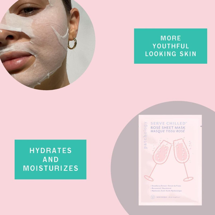 Освежающая Розовая Маска для Лица Patchology Serve Chilled Rosé Sheet Mask 2 Pack Duo