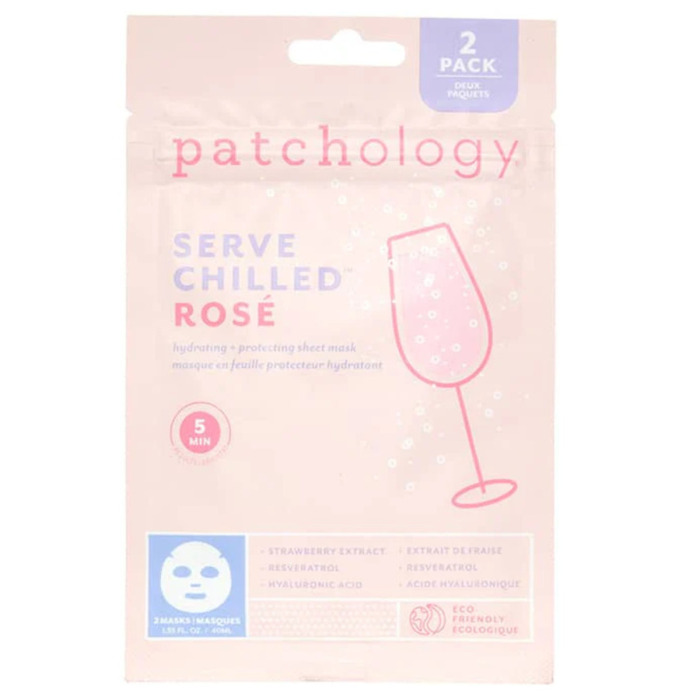 Освежающая Розовая Маска для Лица Patchology Serve Chilled Rosé Sheet Mask 2 Pack Duo