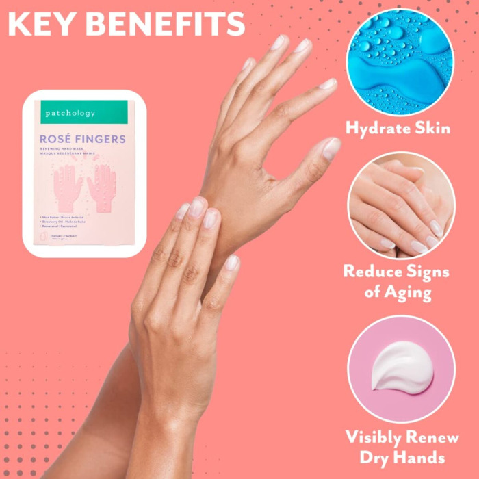 Освежающая Розовая Маска для Рук Patchology Serve Chilled Rosé Fingers Renewing Hand Mask