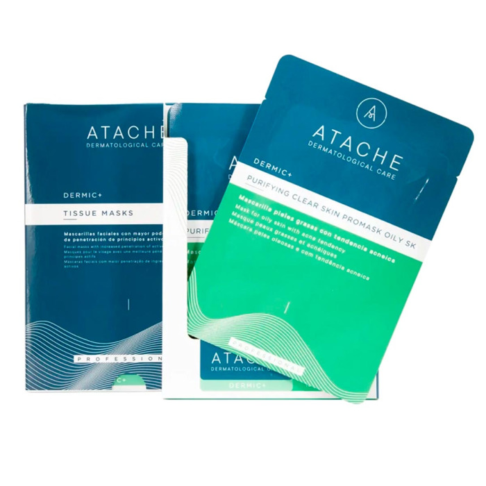 Целлюлозная Маска для Жирной Кожи Лица, Склонной к Акне, ATACHE Purifying Clear Skin Promask Oily SK