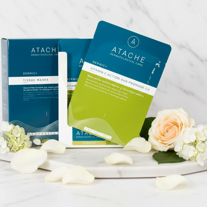 Целлюлозная Антиоксидантная Маска для Лица ATACHE Vitamin C Action AHA Promask CV