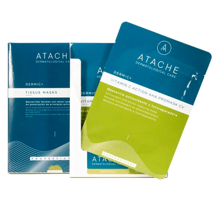 Целлюлозная Антиоксидантная Маска для Лица ATACHE Vitamin C Action AHA Promask CV