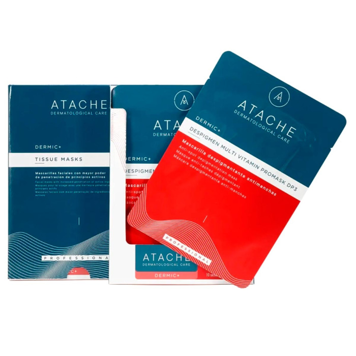 Целлюлозная Осветляющая Маска для Лица ATACHE Despigmen Multi Vitamin Promask DP3