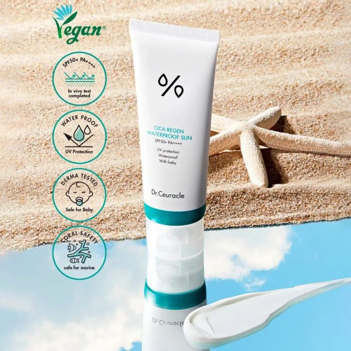 Водостойкий Солнцезащитный Крем с Центеллой Азиатской Dr. Ceuracle Cica Regen Waterproof Sun SPF50 PA++++