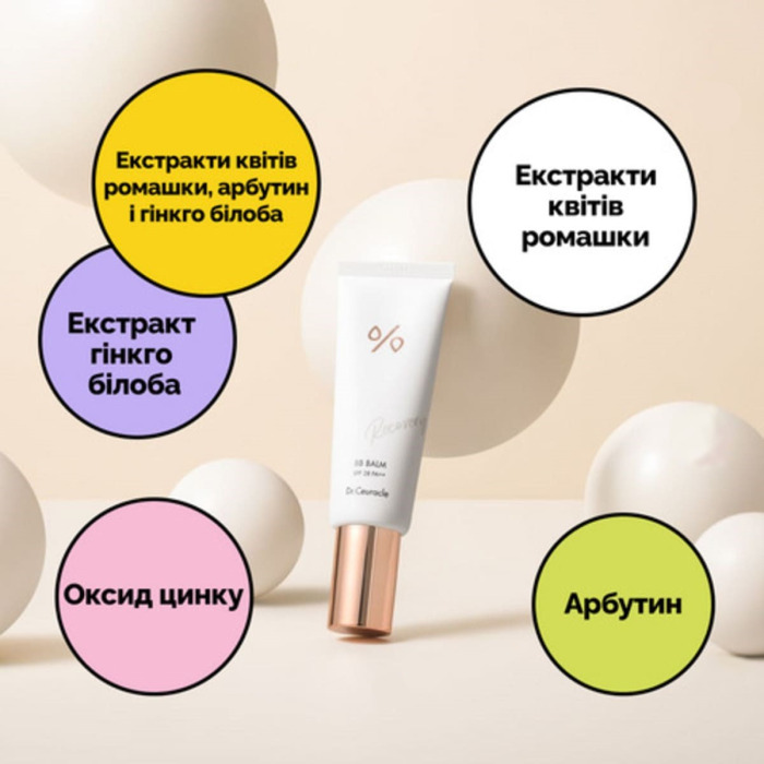 Стойкий BB Крем-Бальзам с Матовым Финишем Dr. Ceuracle Recovery BB Balm SPF 28 PA ++