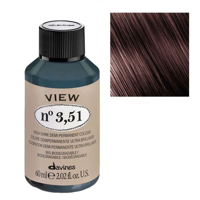 Безаммиачная Демиперманентная Краска для Тонирования Волос Davines View High Shine Demi-Permanent Colour Mahogany, 60 мл (махагоновые оттенки)