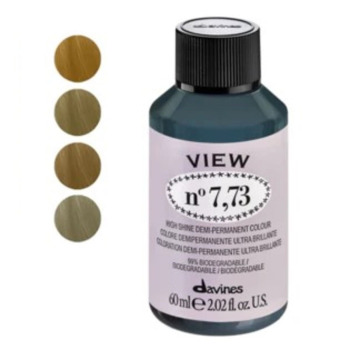 Безаміачна Деміперманентна Фарба для Тонування Волосся Davines View High Shine Demi-Permanent Colour Beige, 60 мл (бежеві відтінки)