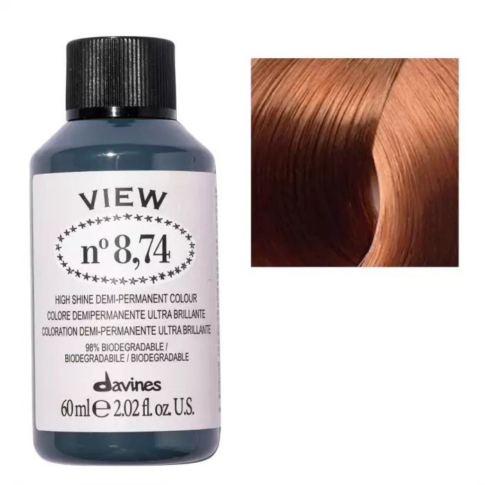 Безаммиачная Демиперманентная Краска для Тонирования Волос Davines View High Shine Demi-Permanent Colour Beige, 60 мл (бежевые оттенки)