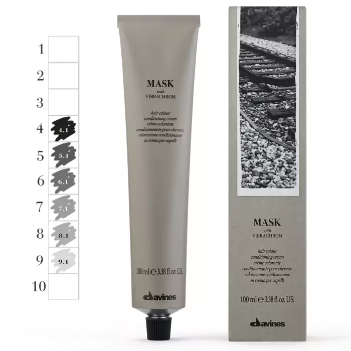 Перманентная Крем-Краска для Волос Davines Mask with Vibrachrom Ash, 100 мл (пепельные оттенки)