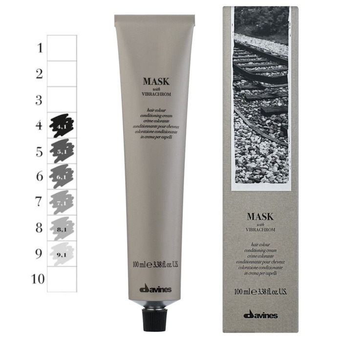 Перманентная Крем-Краска для Волос Davines Mask with Vibrachrom Ash, 100 мл (пепельные оттенки)