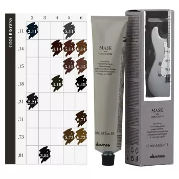 Перманентная Крем-Краска для Волос Davines Mask with Vibrachrom Cool Browns, 100 мл (холодные коричневые)