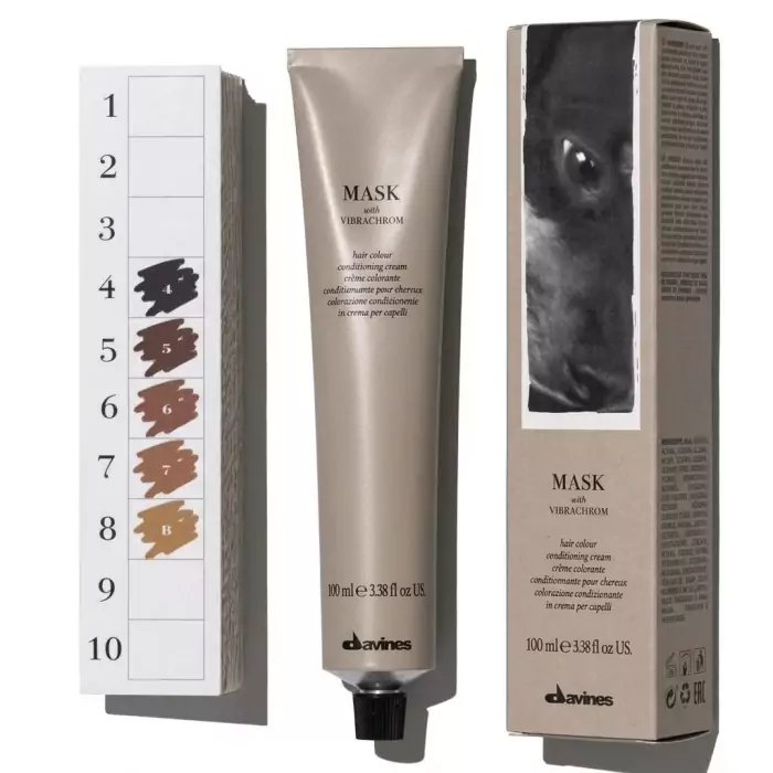 Перманентная Крем-Краска для Волос Davines Mask with Vibrachrom Warm Naturals, 100 мл (теплые натуральные)