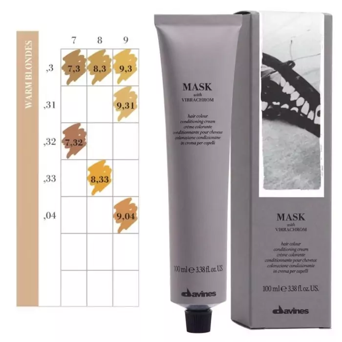 Перманентная Крем-Краска для Волос Davines Mask with Vibrachrom Warm Blonds, 100 мл (теплые блонды)
