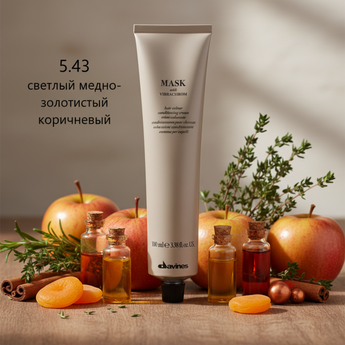 Перманентная Крем-Краска для Волос Davines Mask with Vibrachrom Warm Browns, 100 мл (теплые коричневые)