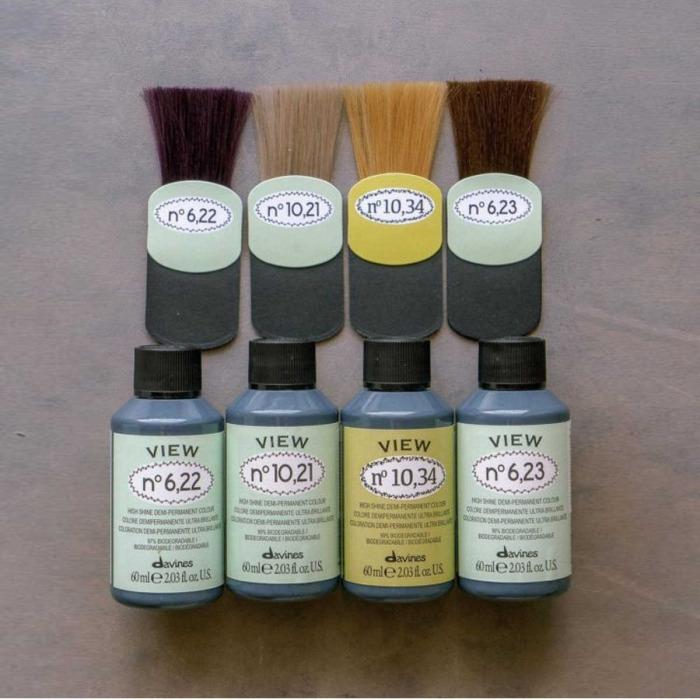 Безаммиачная Демиперманентная Краска для Тонирования Волос Davines View High Shine Demi-Permanent Colour Irise, 60 мл (ирисовые/фиолетовые оттенки)
