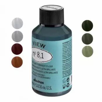 Безаміачна Деміперманентна Фарба для Тонування Волосся Davines View High Shine Demi-Permanent Colour Ash, 60 мл (попелясті відтінки)