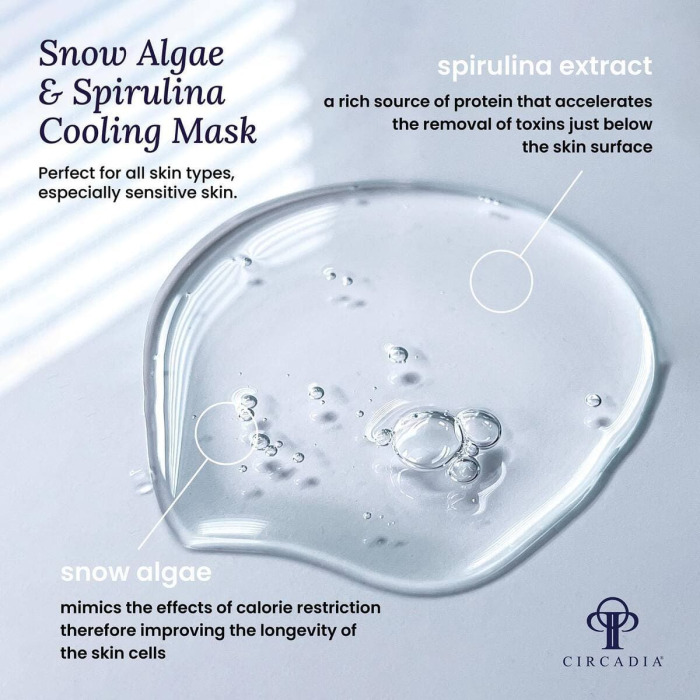 Охлаждающая Маска для Лица с Водорослями Спирулина CIRCADIA Snow Algae & Spirulina Cooling Mask