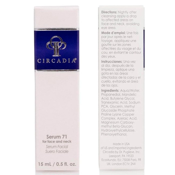 Восстанавливающая Сыворотка для Лица и Шеи CIRCADIA Serum 71