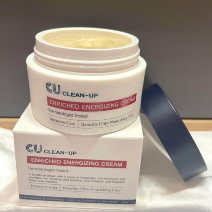 Обогащенный Пептидный Крем для Лица с Коллагеном и Церамидами CU SKIN Clean-Up Enriched Energizing Cream