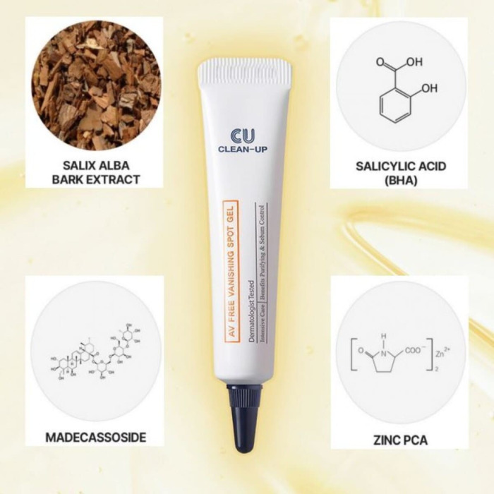 Точечный Гель от Высыпаний с Салициловой Кислотой и Цинком CU SKIN Clean-Up AV Free Vanishing Spot Gel